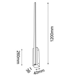 Kinkiet Slim W 120 - Czarny (1200 mm) 3000K 4023 Antigo