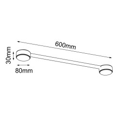 Lampa modułowa Drop Line 2 - Czarna (600 mm) 1013 Antigo