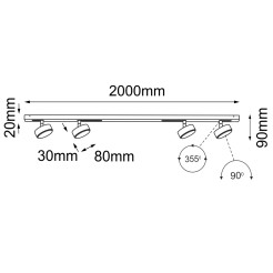 Lampa modułowa Drop Line move 4 - Biała (2000 mm) 1028 Antigo