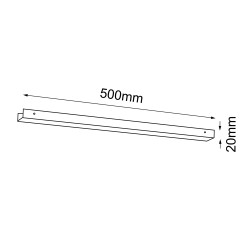 Łącznik prosty długi do systemów modułowych Line move - Czarny (500 mm) 1019 Antigo