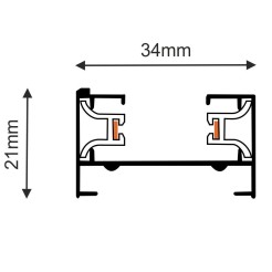 Szynoprzewód natynkowy 1F 230V - Czarny (900 mm) 6302 Antigo