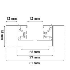 Szynoprzewód podtynkowy 1F 230V - Czarny (900 mm) 6341 Antigo