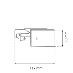 Zasilanie szynoprzewodu podtynkowego 1F 230V - Czarne 6351 Antigo