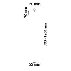 Lampa wpuszczana alha T - Czarna (700 mm) 9000 Antigo