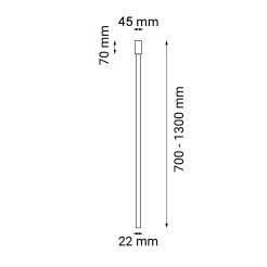 Plafon alha Y - Czarny (700 mm) 9001 Antigo