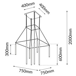 Lampa wisząca alha H - (750 mm) Czarna 9010 Antigo