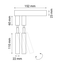 Kinkiet alha E 2 - Czarny 9014 Antigo