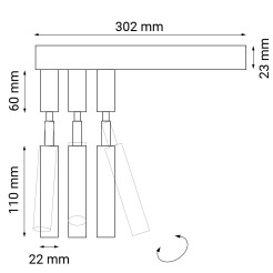 Kinkiet alha E 3 - Czarny
 9015 Antigo