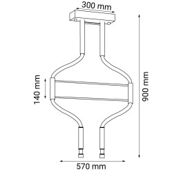 Lampa wisząca alha S 2 - Czarna (570 mm) 3000K 9052 Antigo