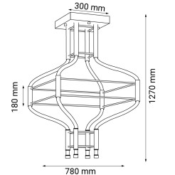 Lampa wisząca alha S 4 - Czarna (780 mm) Premium 3000 - 6000K 9054 Antigo