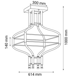 Lampa wisząca alha S 4 - Czarna (614 mm) 3000K 9055 Antigo