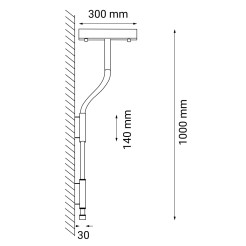 Kinkiet alha S - Czarny (1000 mm) 3000K 9059 Antigo