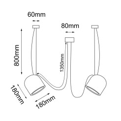 Lampa wisząca DOBO 2 - Czarna 9036 Antigo