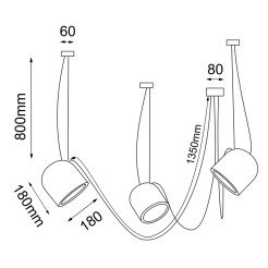 Lampa wisząca DOBO 3 - Czarna 9037 Antigo