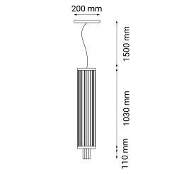 Lampa wisząca IHI - Czarna (2640 mm) 9007 Antigo