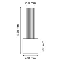 Lampa wisząca IHI - Czarna-czarny (480 mm) 9042 Antigo