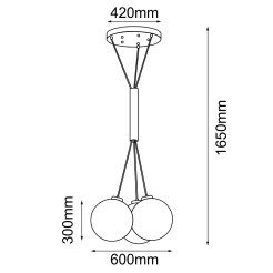 Lampa wisząca iO 3 - Czarna (600 mm) 9143 Antigo