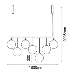 Lampa wisząca iO-7 - Czarna (1800 mm) 9144 Antigo