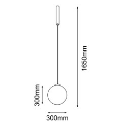 Lampa wisząca iO 1 - Czarna (300 mm) 9145 Antigo