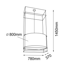 Lampa wisząca PAA - Czarna-czarny (800 mm) 9031 Antigo