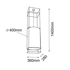 Lampa wisząca PAA - Czarna-czarny (400 mm) 9032 Antigo