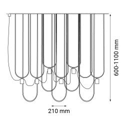 Lampa wisząca Udin 6 - Czarna-platyna mat 9783 Antigo