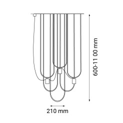 Lampa wisząca Udin 3 - Czarna-platyna mat 9784 Antigo