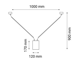 Lampa wisząca VIWIN 1 - Czarna (1000 mm) 9020 Antigo