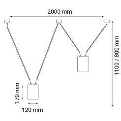 Lampa wisząca VIWIN 2 - Czarna (2000 mm) 9021 Antigo