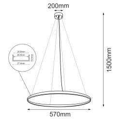 Lampa wisząca Agari 57 - Czarna (570 mm) 3000K 5320 Antigo