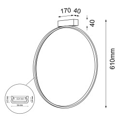 Kinkiet Agaro 57 - Czarny (610 mm) 3000K 4300 Antigo