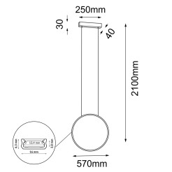 Lampa wisząca Agaro 57 - Czarna (570 mm) 3000K 5300 Antigo