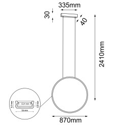 Lampa wisząca Agaro 87 - Czarna (870 mm) 3000K 5310 Antigo