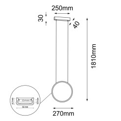 Lampa wisząca Agaro 27 - Czarna (270 mm) 3000K 5306 Antigo