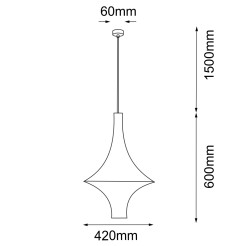 Lampa wisząca Alda M - Biała (420 mm) 5115 Antigo