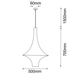 Lampa wisząca Alda L - Czarna (500 mm) 5113 Antigo