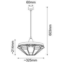 Lampa wisząca Alkaba - Czarna-platyna mat (325 mm) 5013 Antigo