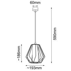 Lampa wisząca Alkaza - Czarna-platyna mat (193 mm) 5023 Antigo