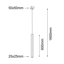 Lampa wisząca Aomori 1 - Czarna (600 mm) 7986 Antigo