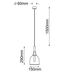 Lampa wisząca Botor 1 - Czarna (150 mm) 5095 Antigo