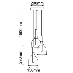 Lampa wisząca Botor O 3 - Czarna (200 mm) 5097 Antigo