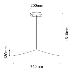 Lampa wisząca Brito 74 - Platyna mat (740 mm) 5068 Antigo