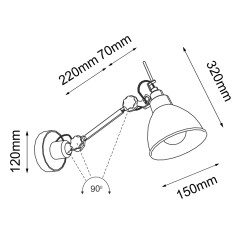 Kinkiet Daisen K1 - Czarny 4481 Antigo