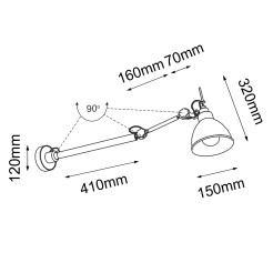 Kinkiet Daisen K2 - Czarny 4482 Antigo