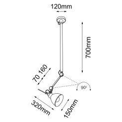 Lampa wisząca Daisen - Czarna (930 mm) 5623 Antigo