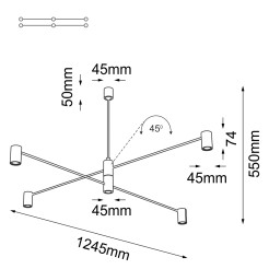 Lampa wisząca Dakata 4 - Czarna 5636 Antigo