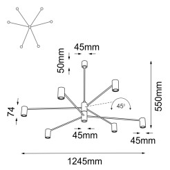 Lampa wisząca Dakata 6 - Czarna 5638 Antigo