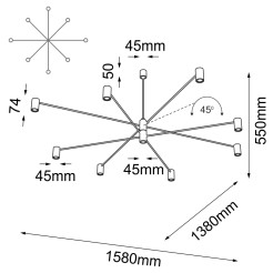 Lampa wisząca Dakata 8 - Czarna 5640 Antigo