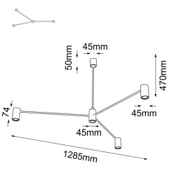 Lampa wisząca Dakata 3 - Czarna 5648 Antigo