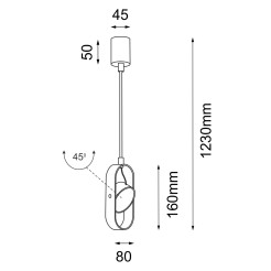 Lampa wisząca Furoku 1 - Czarna (1230 mm) 3000K 7936 Antigo